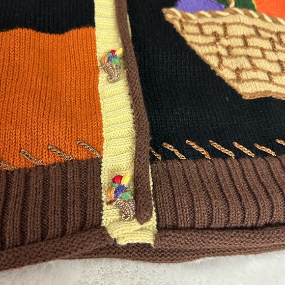 STORYBOOK KNITS Vintage Thanksgiving Blessing Sweater Button-down size large - Picture 6 of 9